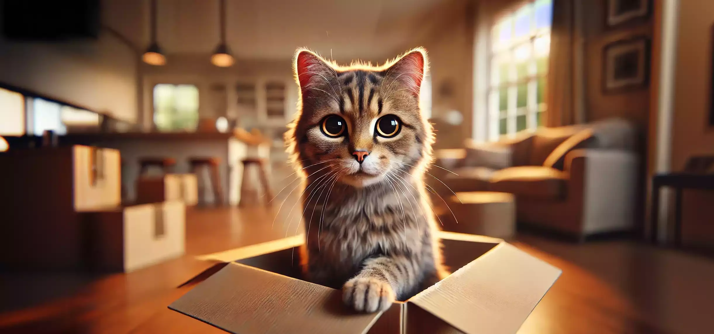 Un chat qui se repose dans un carton